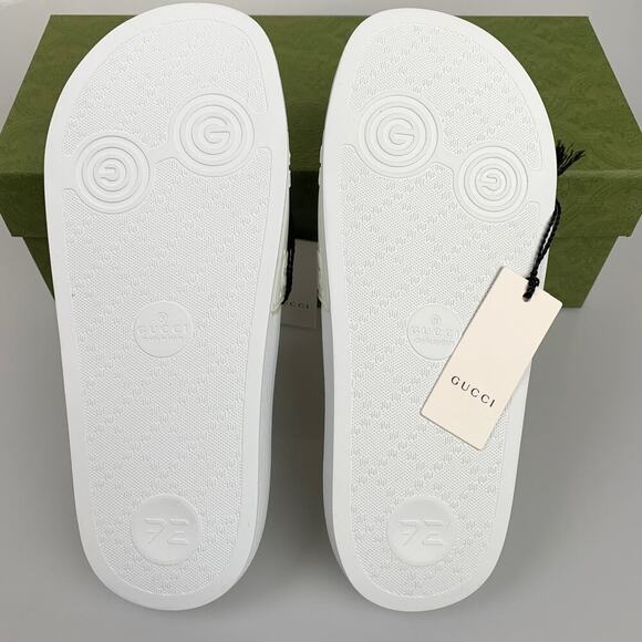 NIB Gucci GG slides Rubber White Size 37 Casual - Picture 7 of 9